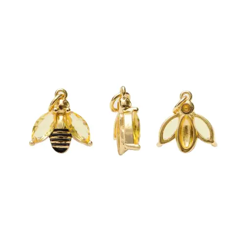 [12295] Dije esmaltado abeja 15mm/golfi W11424 x und
