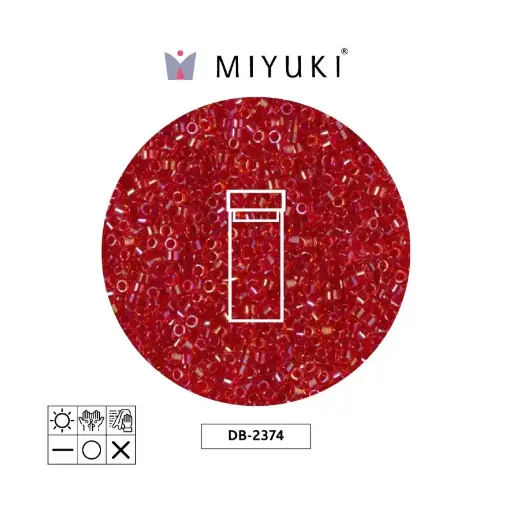 [07088] Miyuki delica 11/0 DB2374 color forrado rojo x 3g