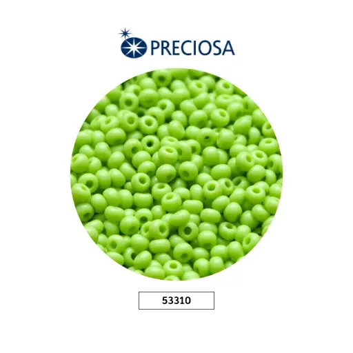 [12043] Mostacilla checa preciosa 10/0 2mm 53310 LP verde viche fuerte x 500g