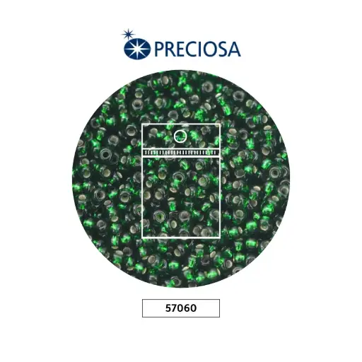[22997] Mostacilla checa preciosa 2mm 57060 verde brillante x 50g