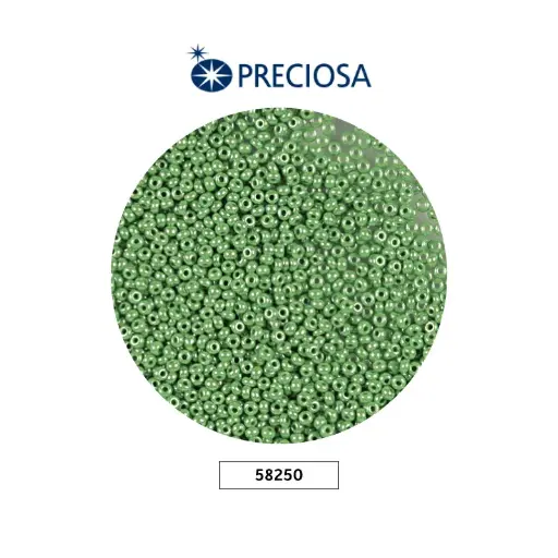 [19889] Mostacilla checa preciosa 10/0 2mm 58250 P verde perlado x 500g