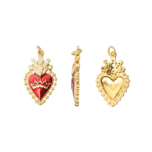 [14672] Murano corazon 10mm peridot A18
