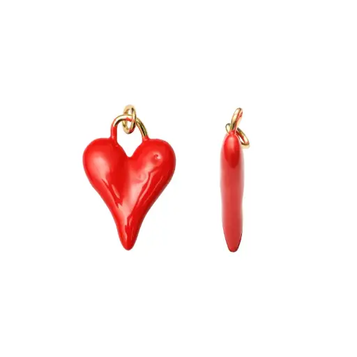 [10369] Dije esmaltado rojo corazon 19mm W09921A16Y x und