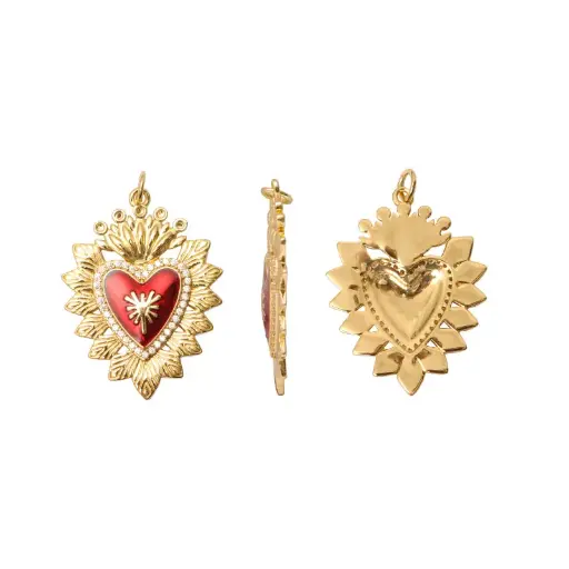 [14669] Murano corazon 10mm lt siam A4