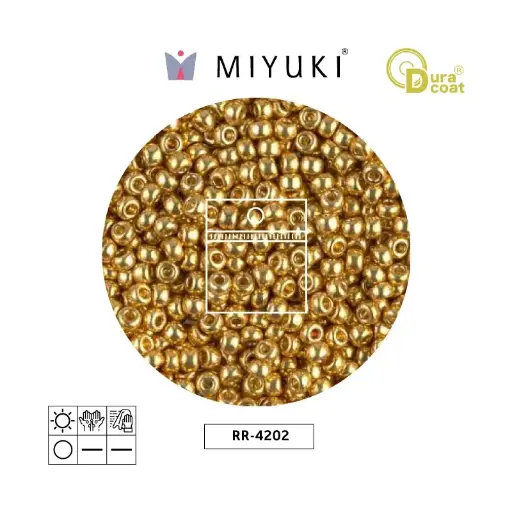 [23900] Mostacilla Miyuki rocalla 8/0 RR4202 galvanizado dorado Duracoat x 25g