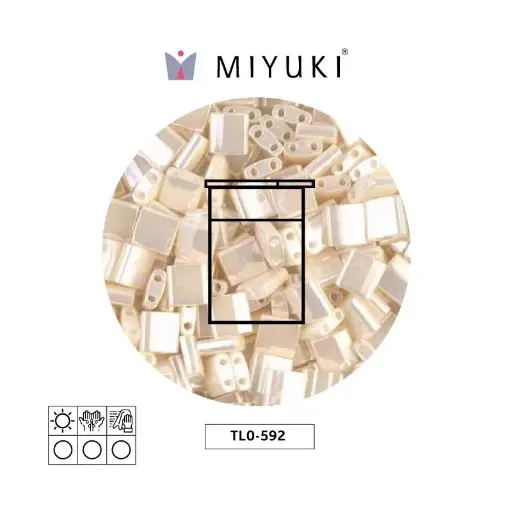 [23723] Miyuki tila 5x5x1.9mm TL0592 antique marfil perla Ceylon perlado x 10g
