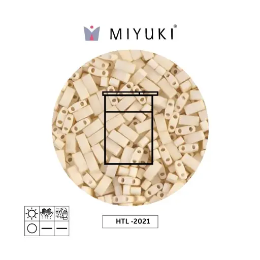 [21391] Miyuki half tila 5x2.3x1.9mm HTL2021 mate opaco crema x 10G