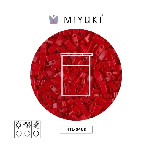 Miyuki half tila 5x2.3x1.9mm HTL0408 opaque red x 10G