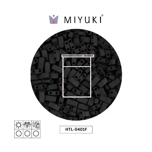 [31300] Miyuki half tila 5x2.3x1.9mm HTL0401F mate negro x 10G