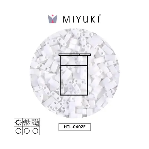 [31381] Miyuki half tila 5x2.3x1.9mm HTL0402F mate blanco x 10G