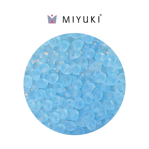 [15798] Miyuki drop beads 3.4mm DP0148F mat transparente azul x 500g
