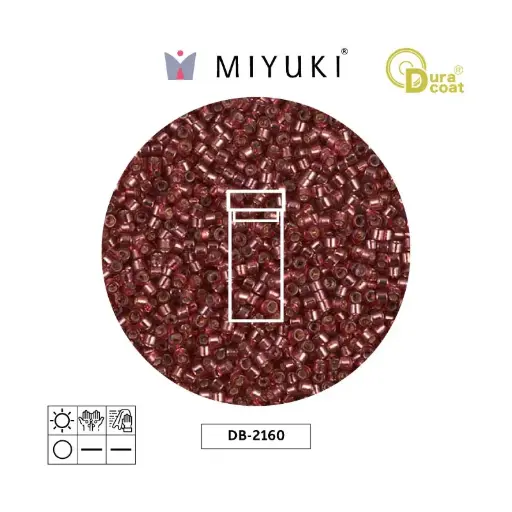 [20500] Miyuki delica 11/0 DB2160 plateado forrado fucsia Duracoat x 3g