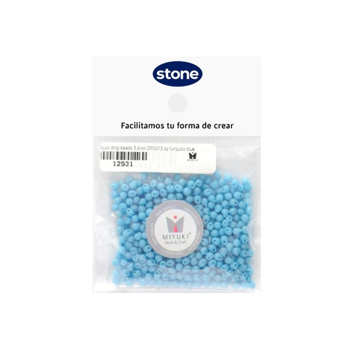 [12931] Miyuki drop beads 3.4mm DP0413 opaco turquois azul x 25g