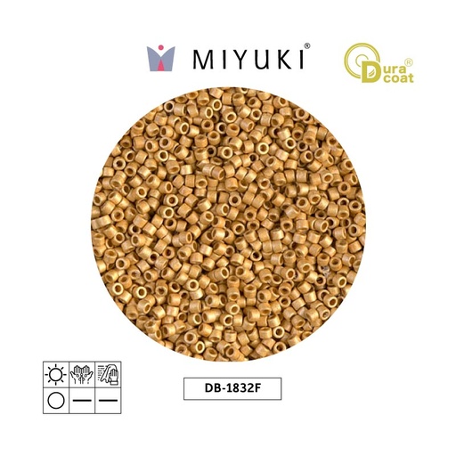[27205] Miyuki delica 11/0 DB1832F galvanizado dorado Duracoat x 50g