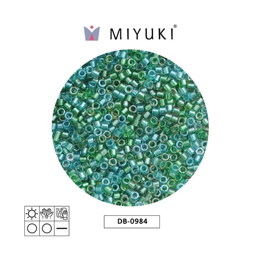 [24868] Miyuki delica 11/0 DB0984 lined aqua/teal x 50g