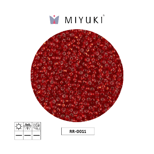 [23745] Mostacilla Miyuki rocalla 11/0 RR0011 plateado forrado ruby x 250g