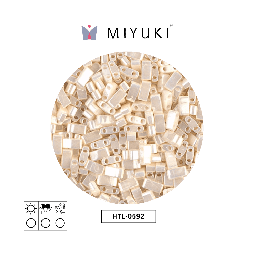 [29101] Miyuki half tila 5x2.3x1.9mm HTL0592 antique marfil perla Ceylon perlado x 250g