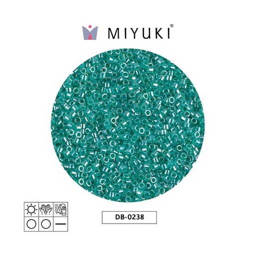 [24048] Miyuki delica 11/0 DB0238 forrado verde azul x 50g