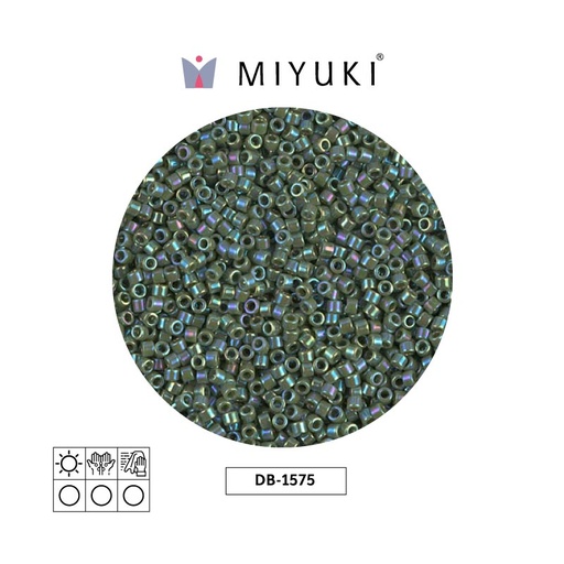 [26186] Miyuki delica 11/0 DB1575 opaco verde AB x 50g