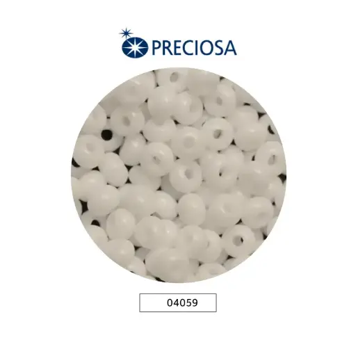 [04059] Mostacilla checa preciosa 6/0 4mm 03050 blanco x 50g