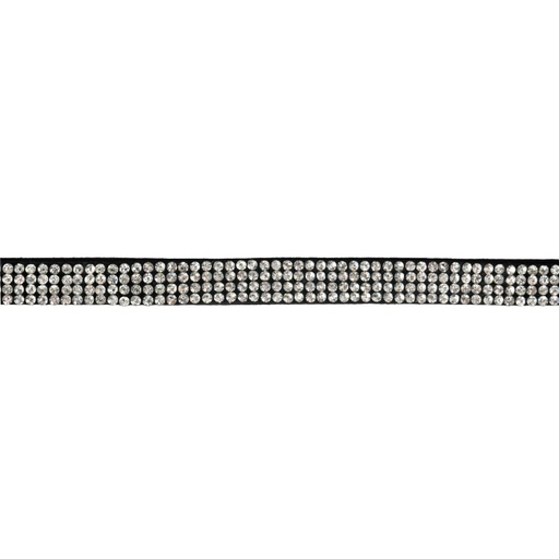 [22617] Trimming negro 0.9cm x 4 filas cristal plateado x m