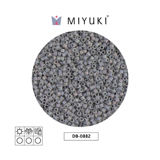 [11809] Miyuki delica 11/0 DB0882 mate opaco claro gris x 50g