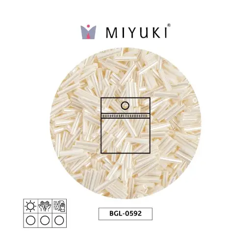 [20799] Miyuki bugle 3mm BGL0592 antique ivory pearl ceylon x 25g