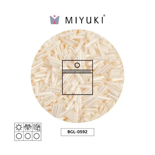 [20854] Miyuki bugle 6mm BGL0592 antique ivory pearl ceylon x 25g