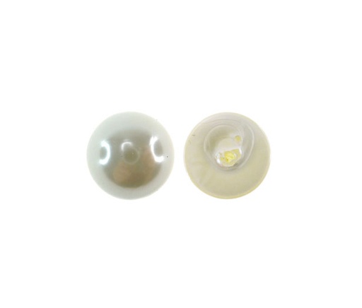 Media perla sintetica base plana 1H 12mm cream A-03 x und