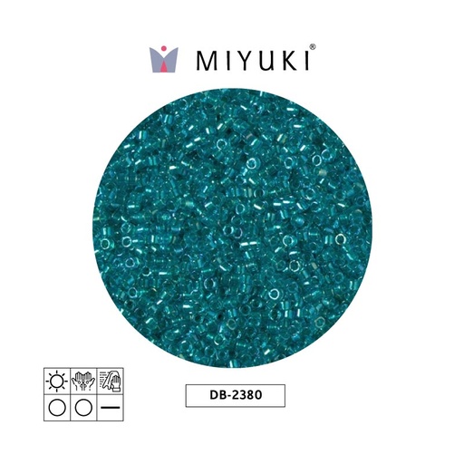 [13674] Miyuki delica 11/0 DB2380 color forrado azul verdoso x 50g