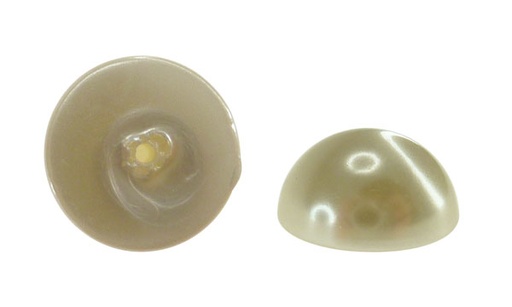 Media perla sintetica base plana 1H 14mm cream A-03 x und