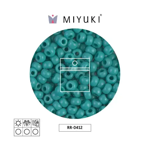 [07511] Mostacilla Miyuki rocalla 6/0 RR0412 opaco azul turquesa verde x 25g