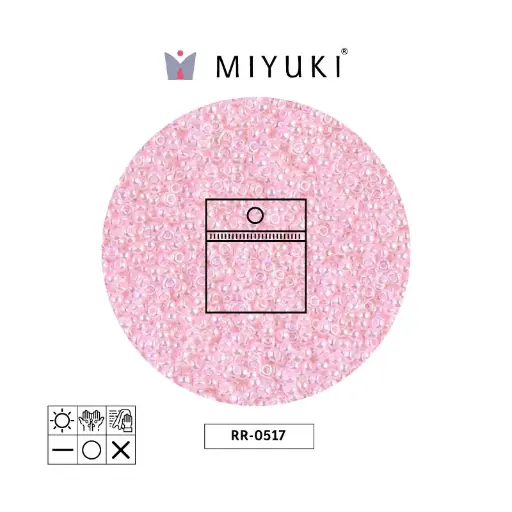 [13861] Mostacilla Miyuki rocalla 15/0 RR0517 pálido rosado Ceylon perlado x 25g