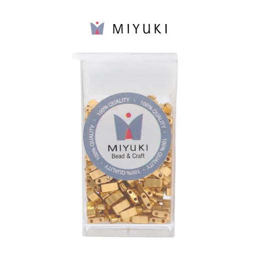 [31292] Miyuki half tila 5x2.3x1.9mm HTL0191 24k dorado plated x 10G