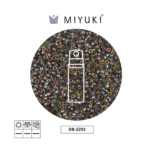 [15816] Miyuki delica 11/0 DB2201 cristal marea vitrail x 10g