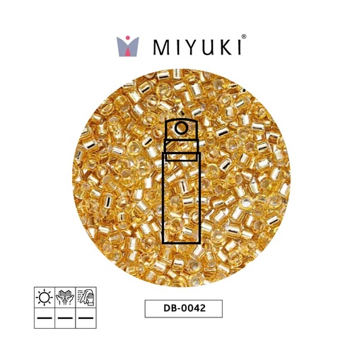 [30575] Miyuki delica 11/0 DB0042 dorado forrado cristal x 10gr