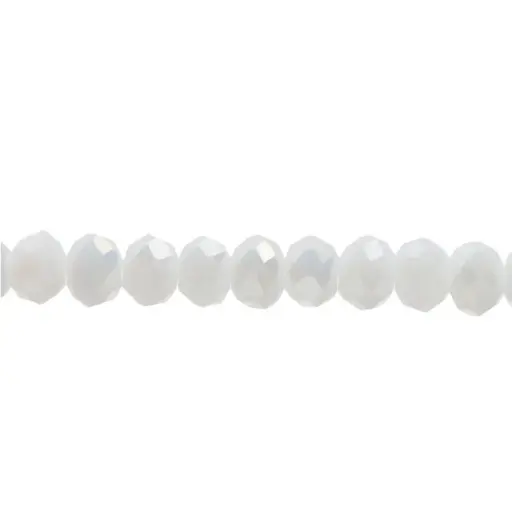 [18949] Murano rondela facetada 3mm blanco mate 51AB x 110unds