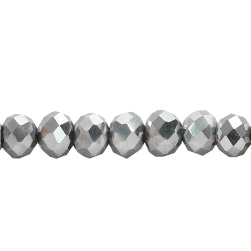 [23357] Murano rondela facetada 6mm plateado 127 x aprox 80unds