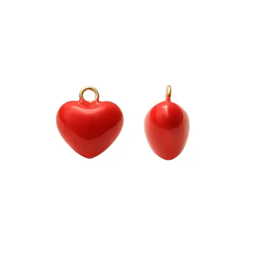 [06589] Dije esmaltado rojo corazon 15mm W09919A12Y x und