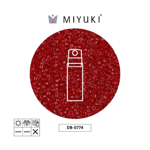 [29618] Miyuki delica 11/0 DB0774 mate transp rojo x 10g