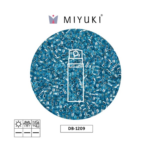 [29661] Miyuki delica 11/0 DB1209 plateado forrado ocean azul x 10g