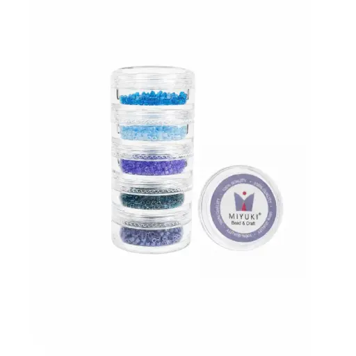 Kit 31 - Miyuki Delica 5 Colores (2g c/u) + Organizador Apilable