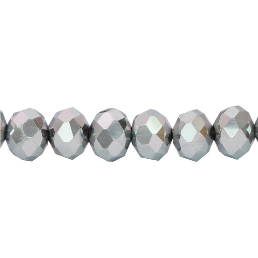 [03464] Murano rondela facetada 8mm plateado 89 x aprox 60unds