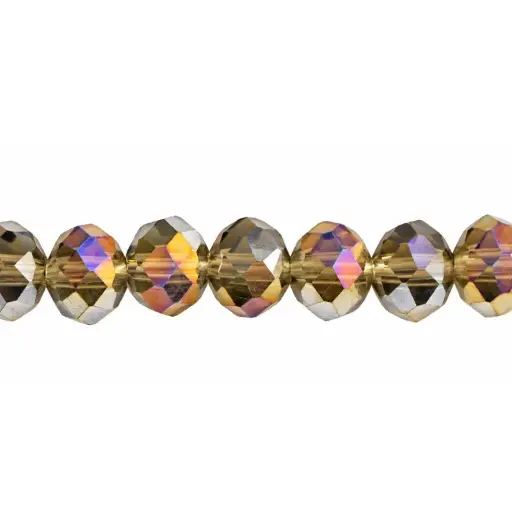 [04573] Murano rondela facetada 8mm black diamond AB 23 x aprox 60unds