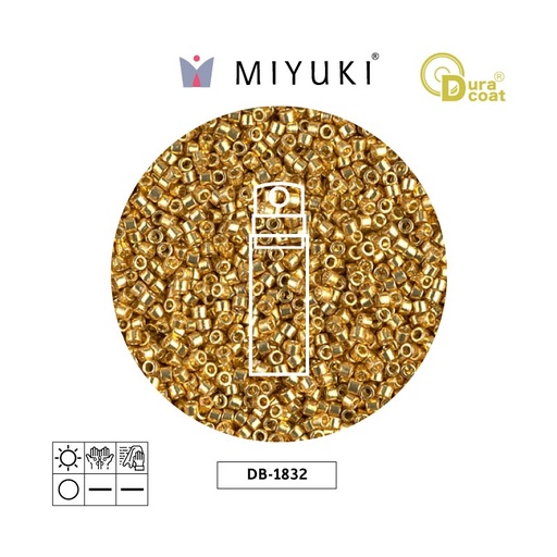 [30596] Miyuki delica 11/0 DB1832 galvanizado dorado Duracoat x 10g