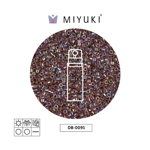 [21829] Miyuki delica 11/0 DB0091 rojo forrado claro AB x 10g