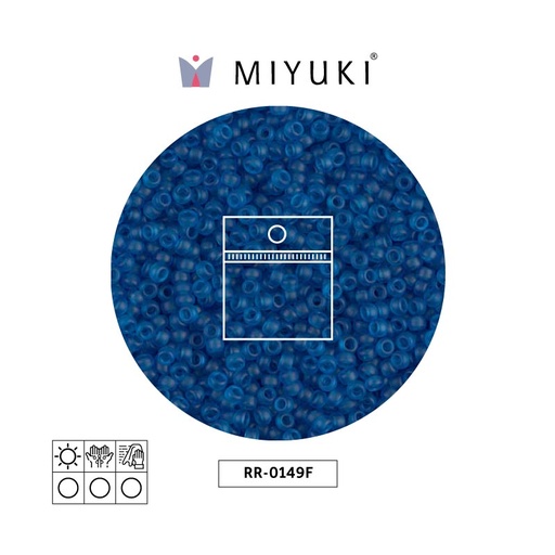 [23904] Mostacilla Miyuki rocalla 11/0 RR0149F mate transparente capri blu x 25g