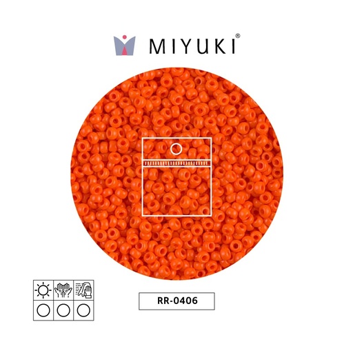 [14907] Mostacilla Miyuki rocalla 11/0 RR0406 opaco naranja  x 25g