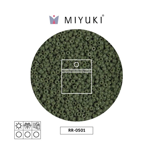 [14425] Mostacilla Miyuki rocalla 11/0 RR0501 opaco oscuro verde x 25g