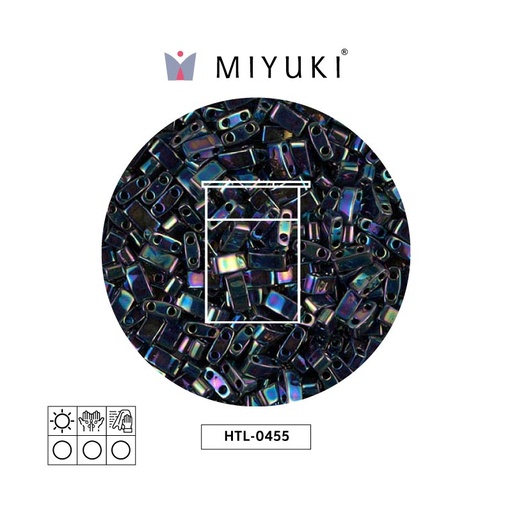 [20593] Miyuki half tila 5x2.3x1.9mm HTL0455 metalizado variegated blu iris x 10G